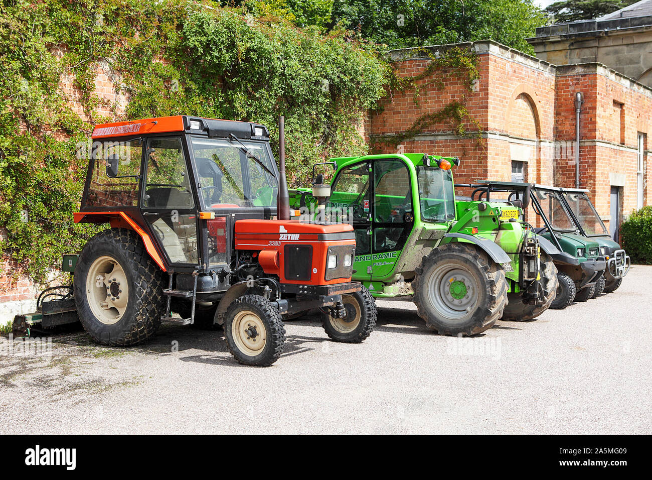 Viewed here is are estate management vehicles used widely in a country setting in Shropshire, England. Stock Photo