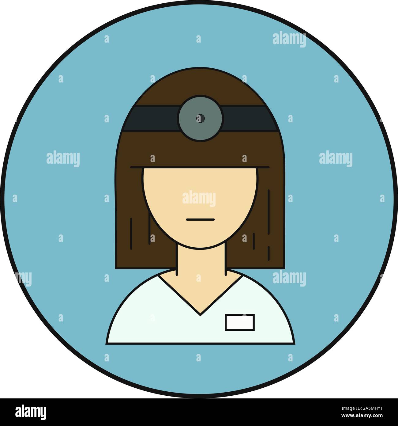 Vector medical icon woman doctor. A doctor in a white coat and a stethoscope. Illustration of doctor avatar Stock Vector