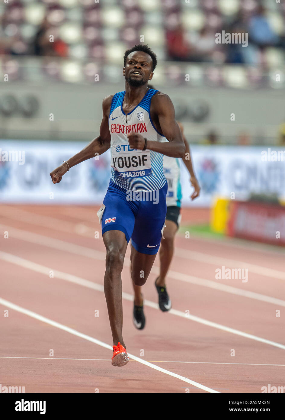 DOHA - QATAR Oct 1: Rabah Yousif of Great Britain & NI competing in the ...