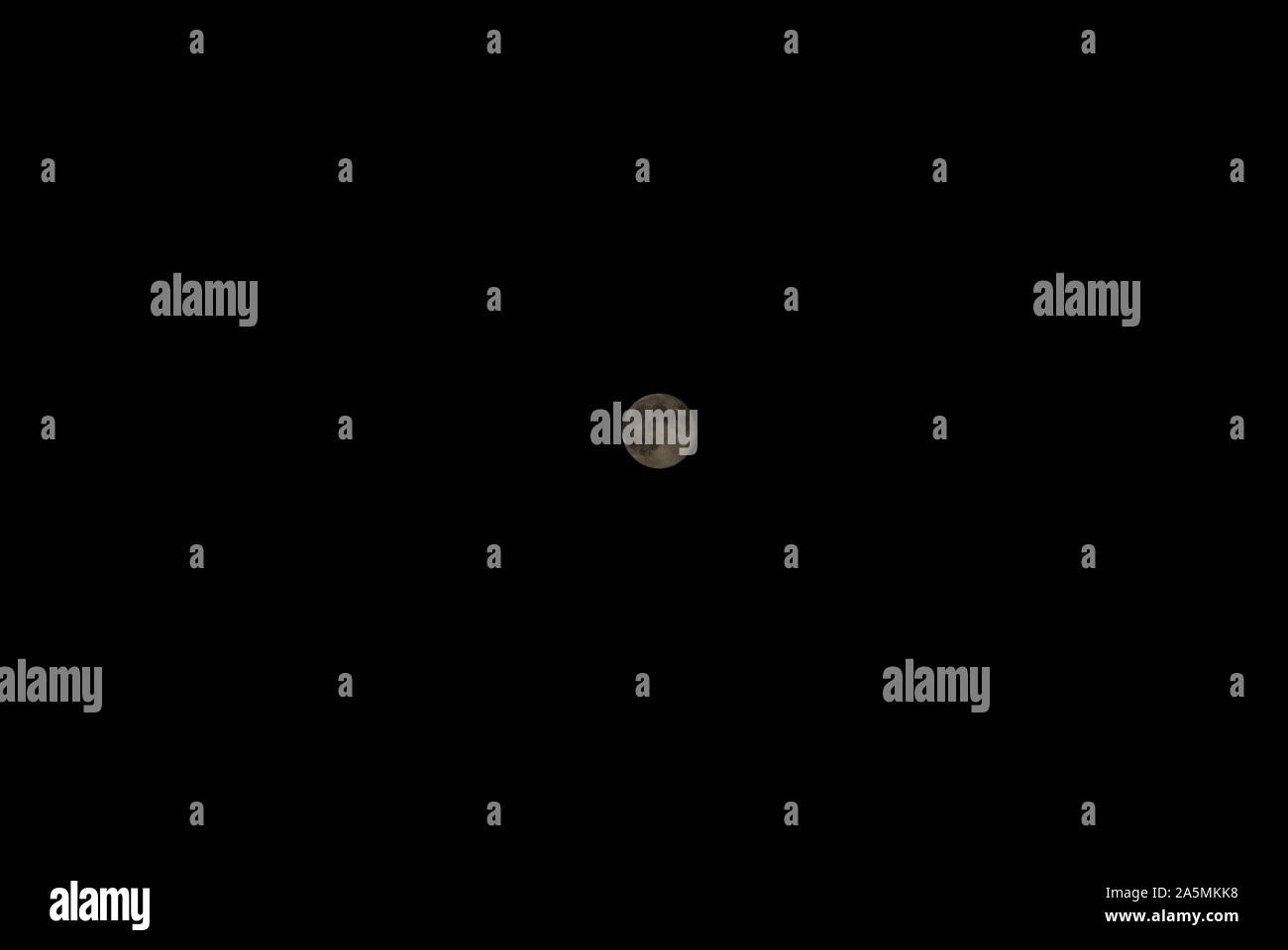 Moon in dark sky, Chalkidiki, Greece Stock Photo