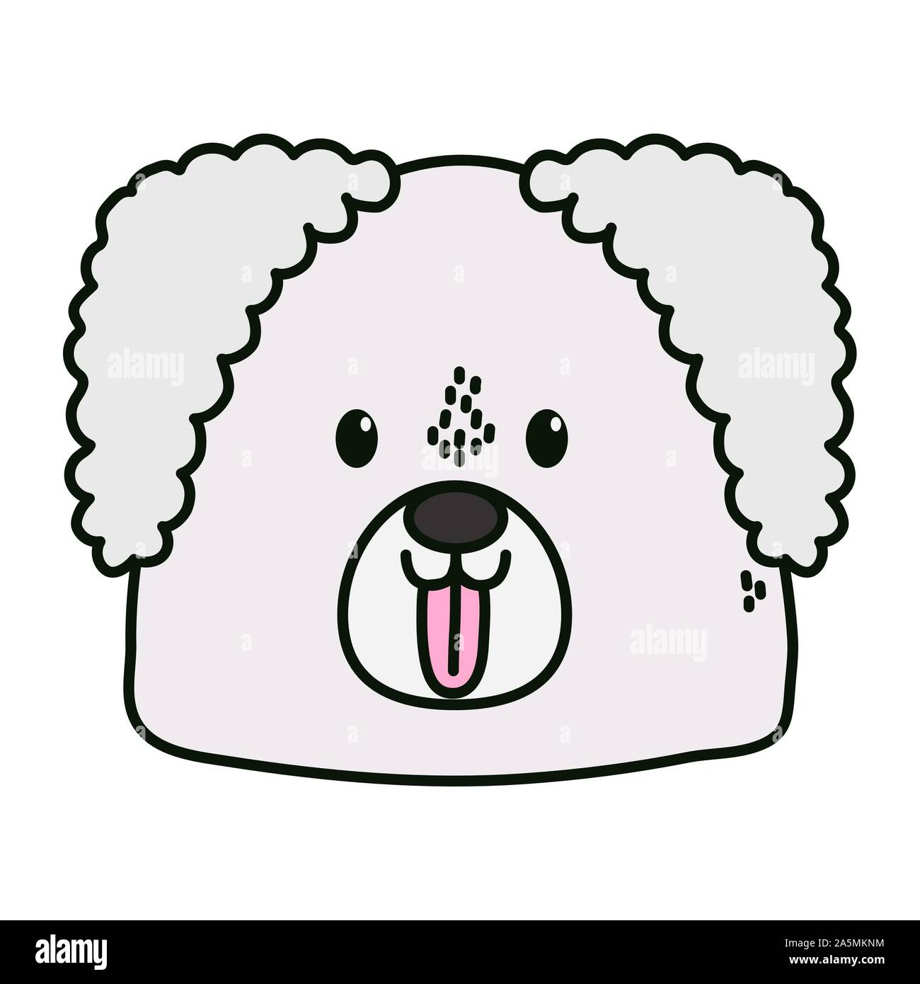 cute dog head tongue out on white background vector illustration Stock ...