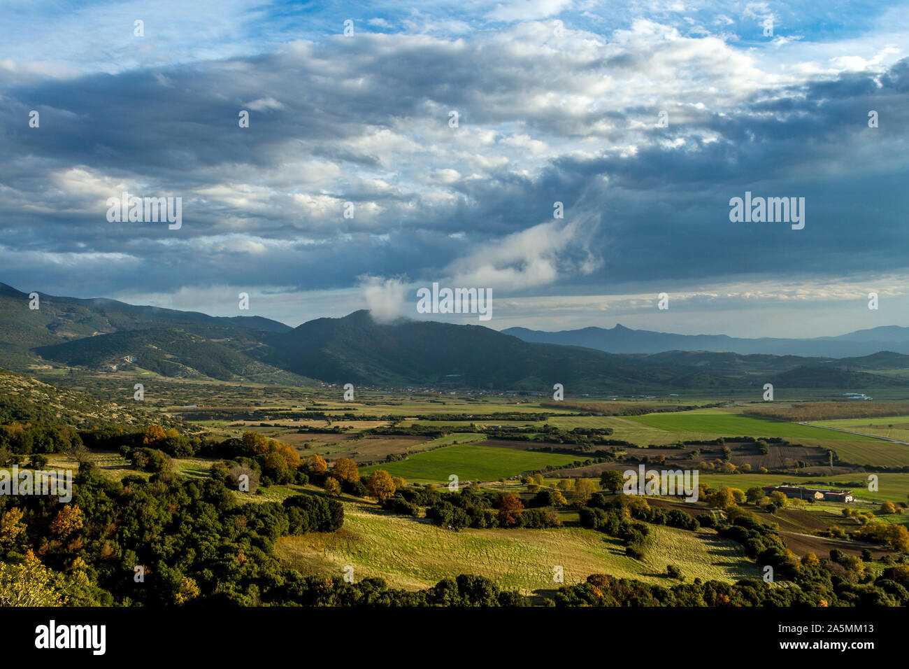 Greece, autumnal landscape at the fields of Pieria, near Olympus mountain. Stock Photo