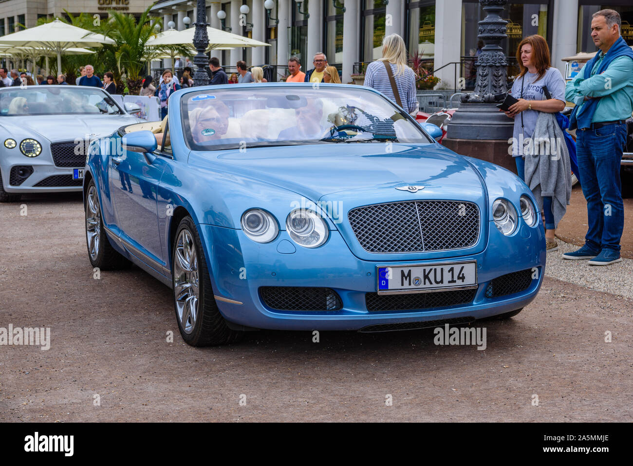 Baden Baden Germany July 19 Blue Bentley Continental Gt Gtc First Generation Cabrio Roadster 03 Oldtimer Meeting In Kurpark Stock Photo Alamy