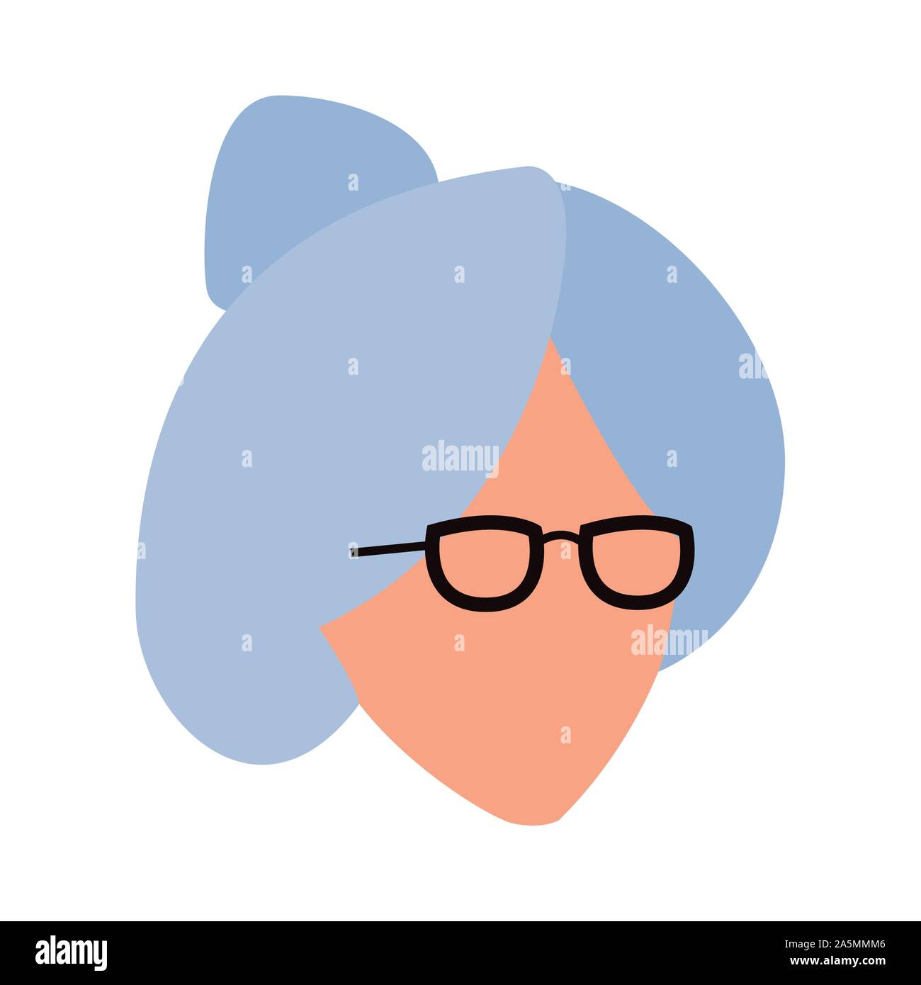 avatar old woman icon, flat design Stock Vector