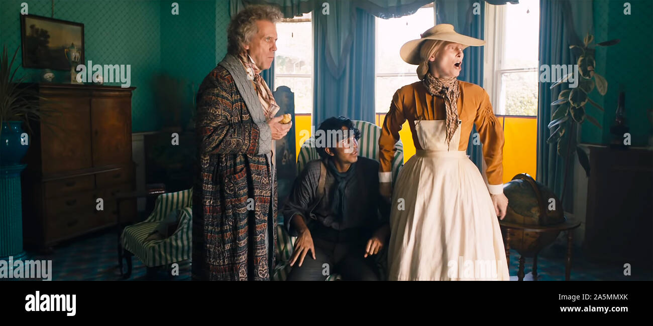 UK. Dev Patel , Tilda Swinton and Hugh Laurie l in the ©Fox Searchlight Pictures new film: The Personal History of David Copperfield (2019) PLOT: Based on the novel by Charles Dickens. Ref: LMK110-J5646-211019 Supplied by LMKMEDIA. Editorial Only. Landmark Media is not the copyright owner of these Film or TV stills but provides a service only for recognised Media outlets. pictures@lmkmedia.com Stock Photo