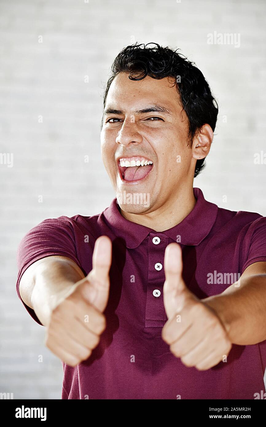 Middle Aged Male With Thumbs Up Stock Photo