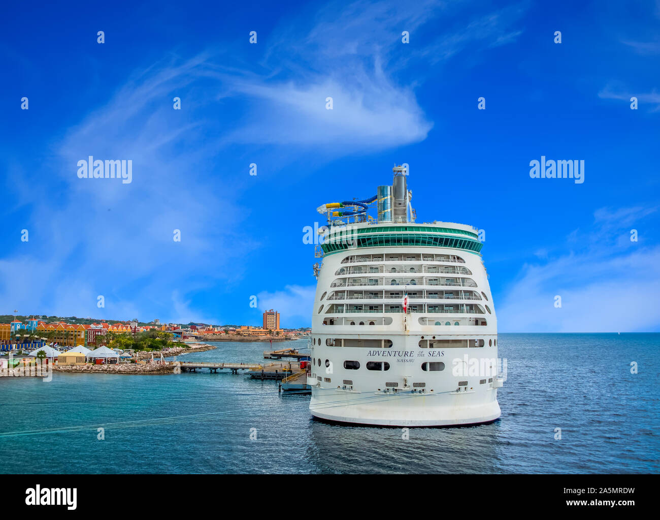 WILLEMSTAD, CURACAO - March 5, 2018: Being south of the hurricane belt and because of the constant breeze, temperatures and little rain, Curacao is a Stock Photo