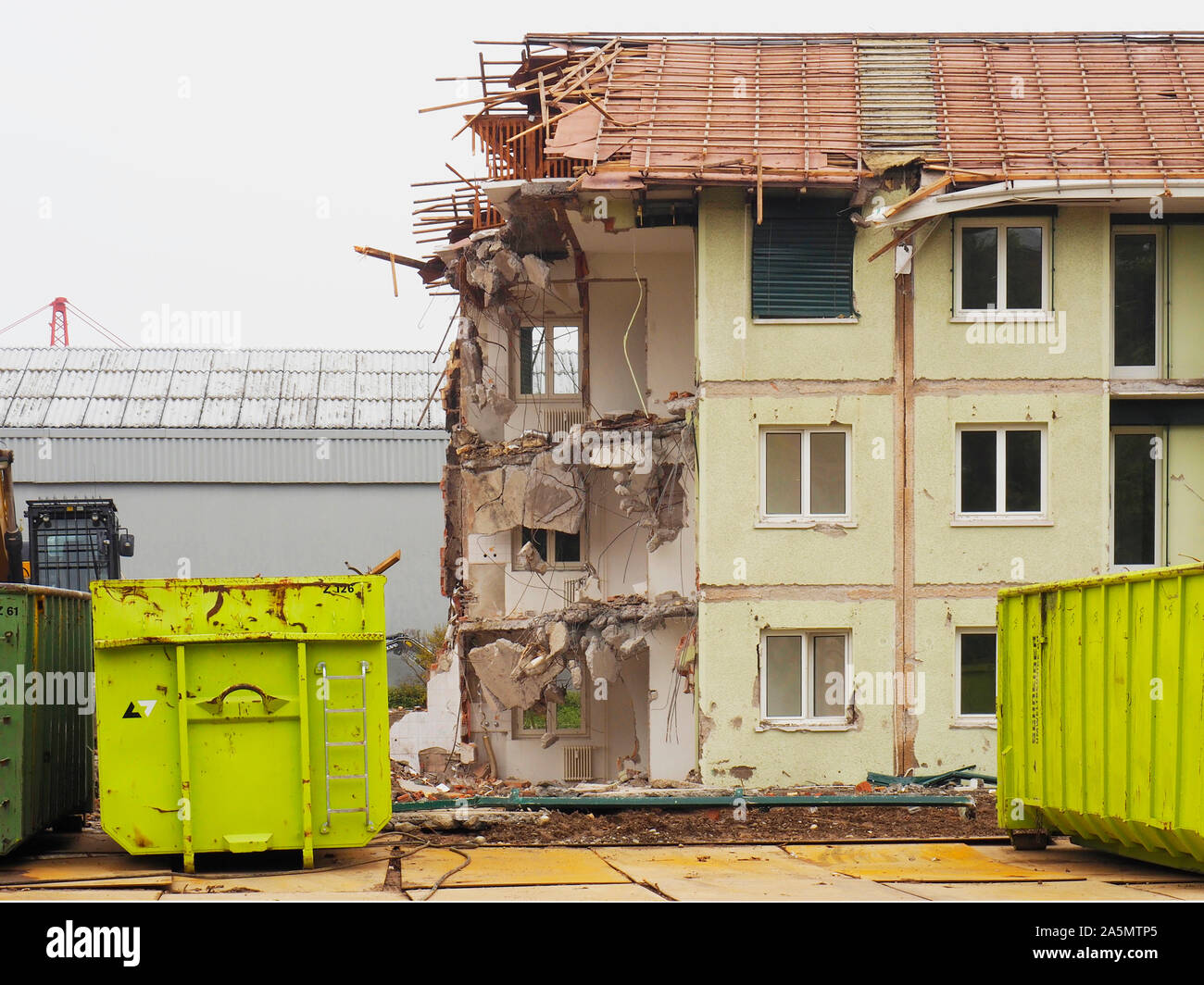 Abbruch einer Siedlung (7 Häuser) in Regensdorf ZH Stock Photo