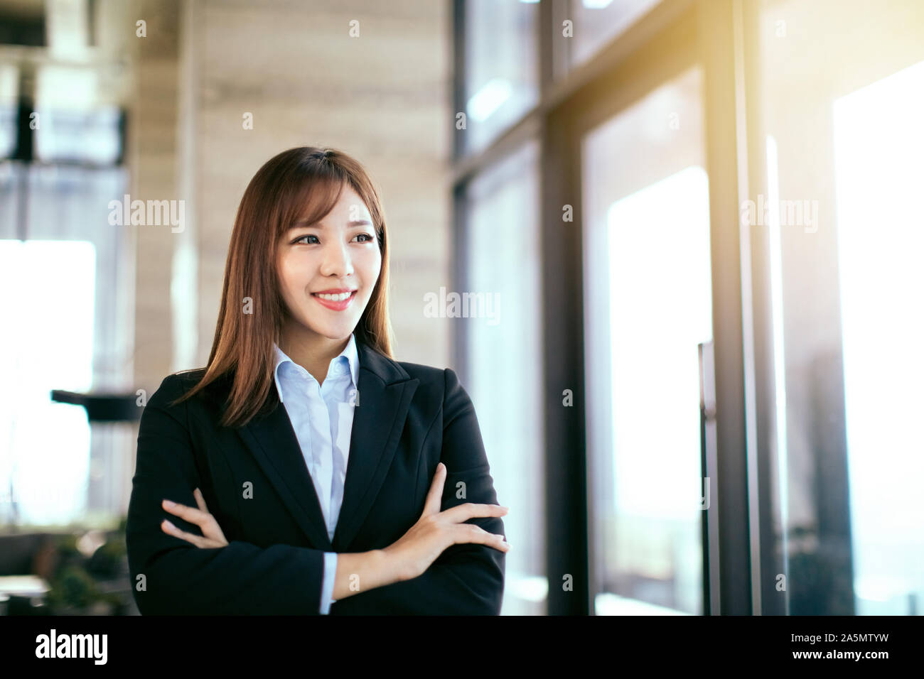 Office lady standing hi-res stock photography and images - Alamy