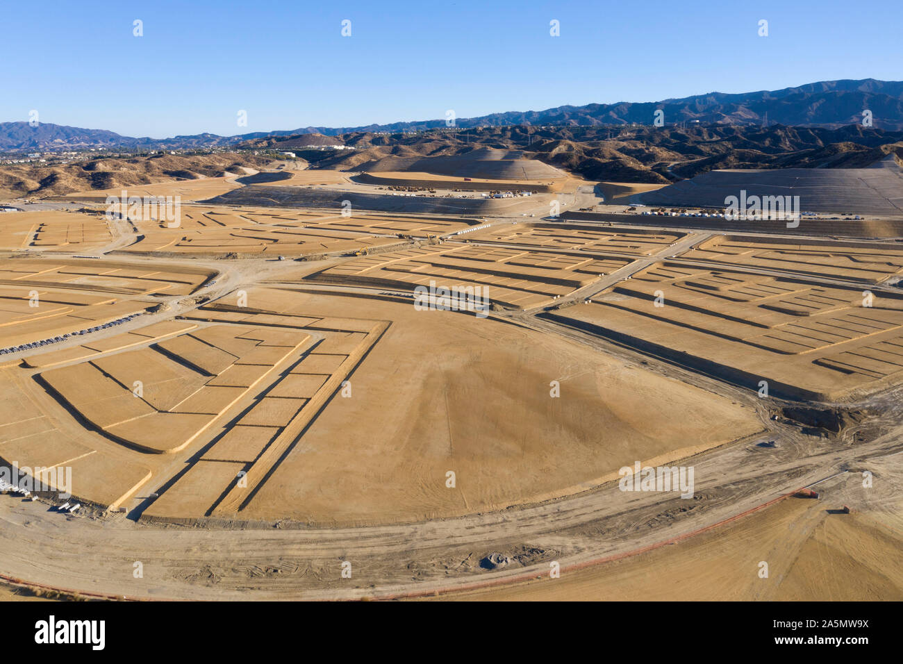 Newhall Ranch master planned community under construction aerials Stock