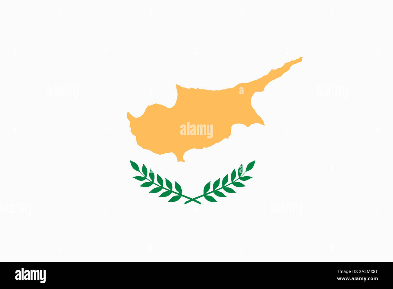 A Cyprus flag background illustration white gold olive branch Stock Photo