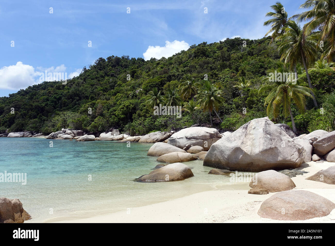 Wonderful Beaches - Indonesia Anambas Islands Sea rocks on the beach Stock Photo