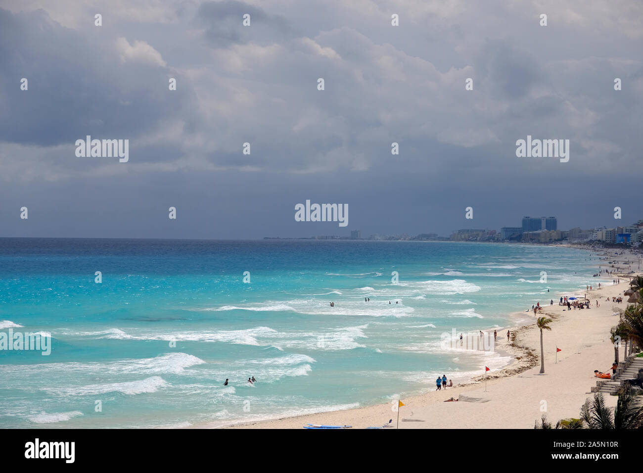 Wonderful Beaches - Mexico Cancun Chac Mool Beach Stock Photo
