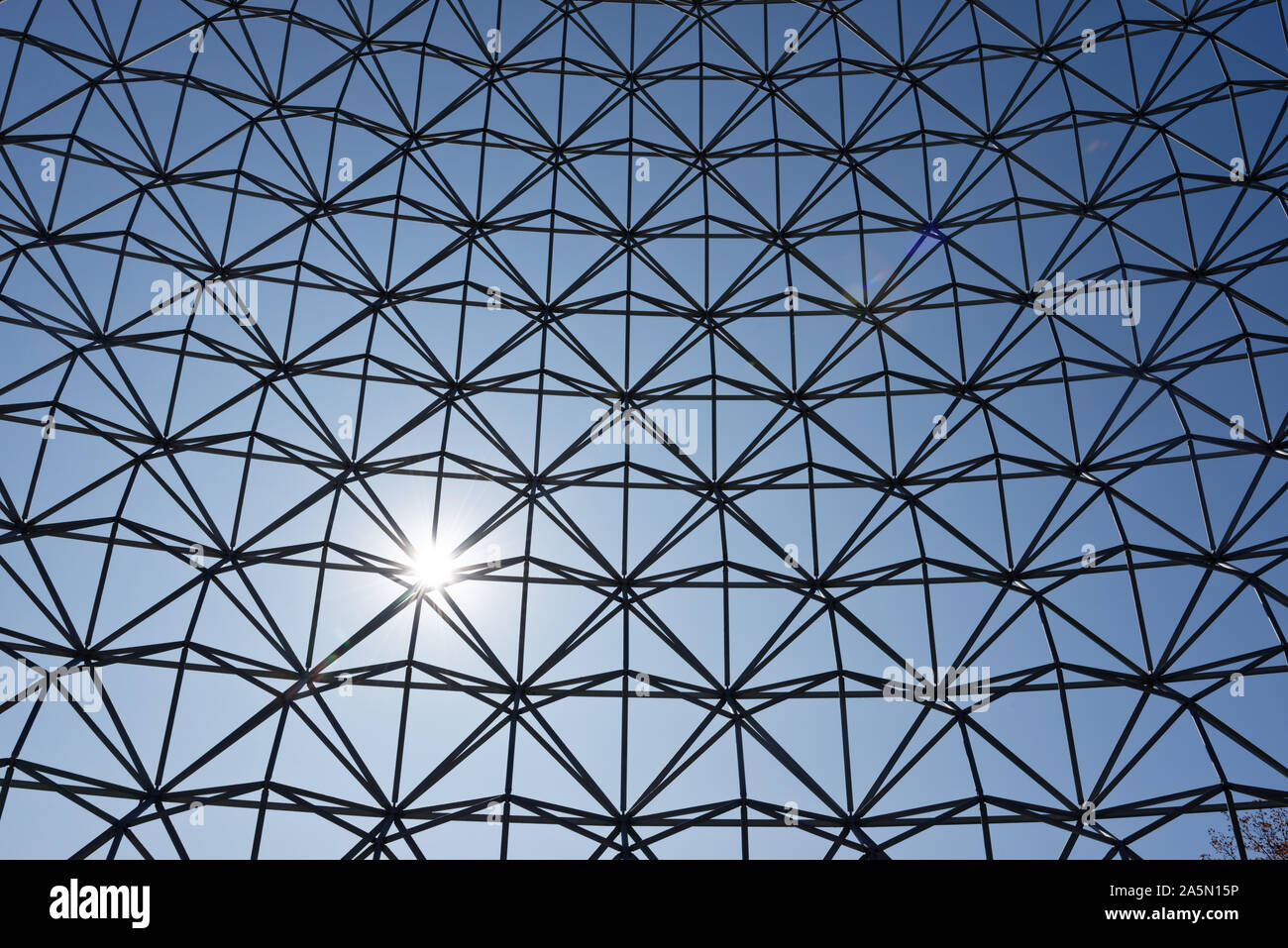 Detail of the biosphere in Parc Jean Drapeau on Ile Ste Helene, Montreal, Quebec Stock Photo