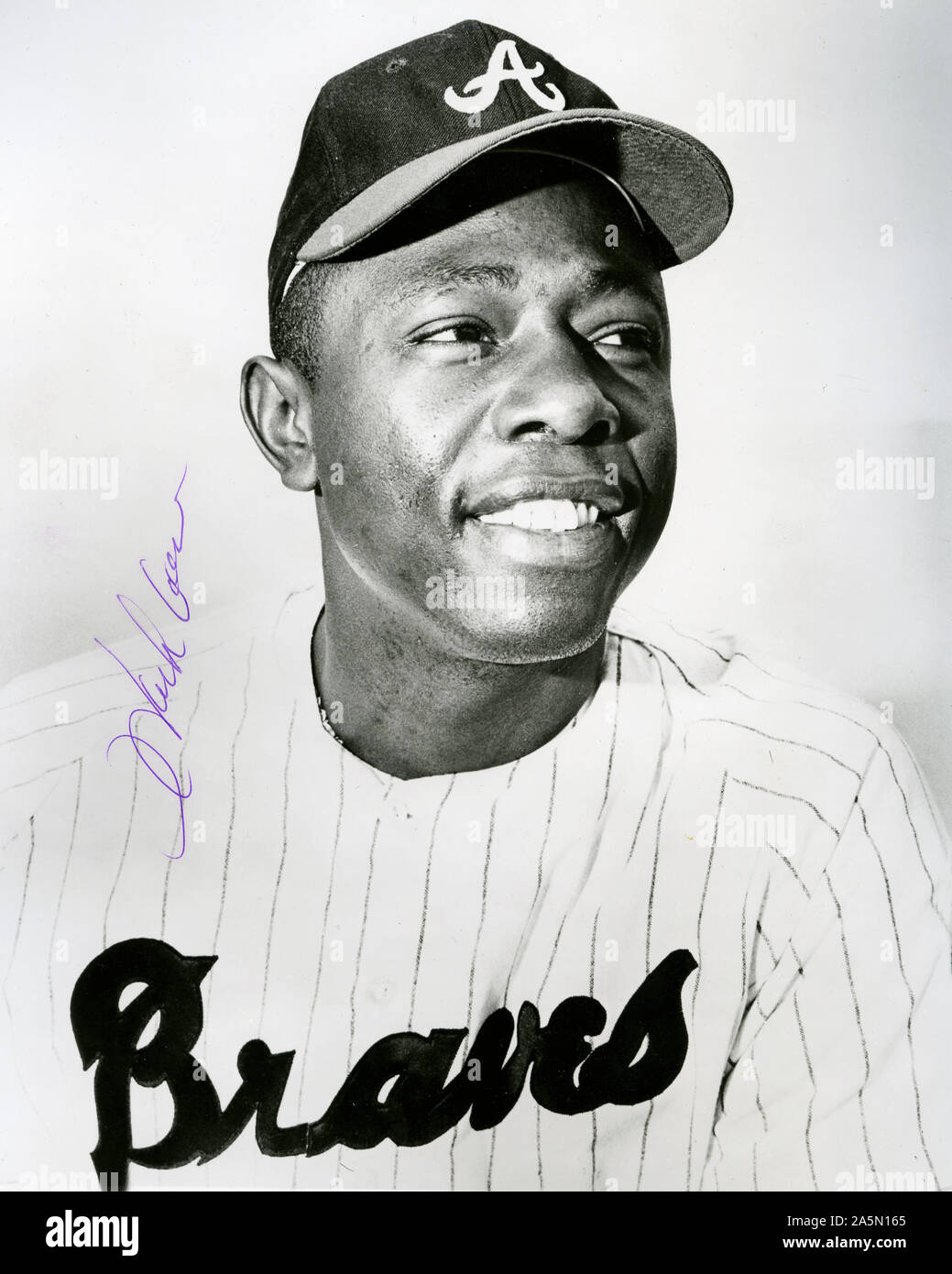 Hall of Fame baseball player Hank Aaron with the Atlanta Braves circa