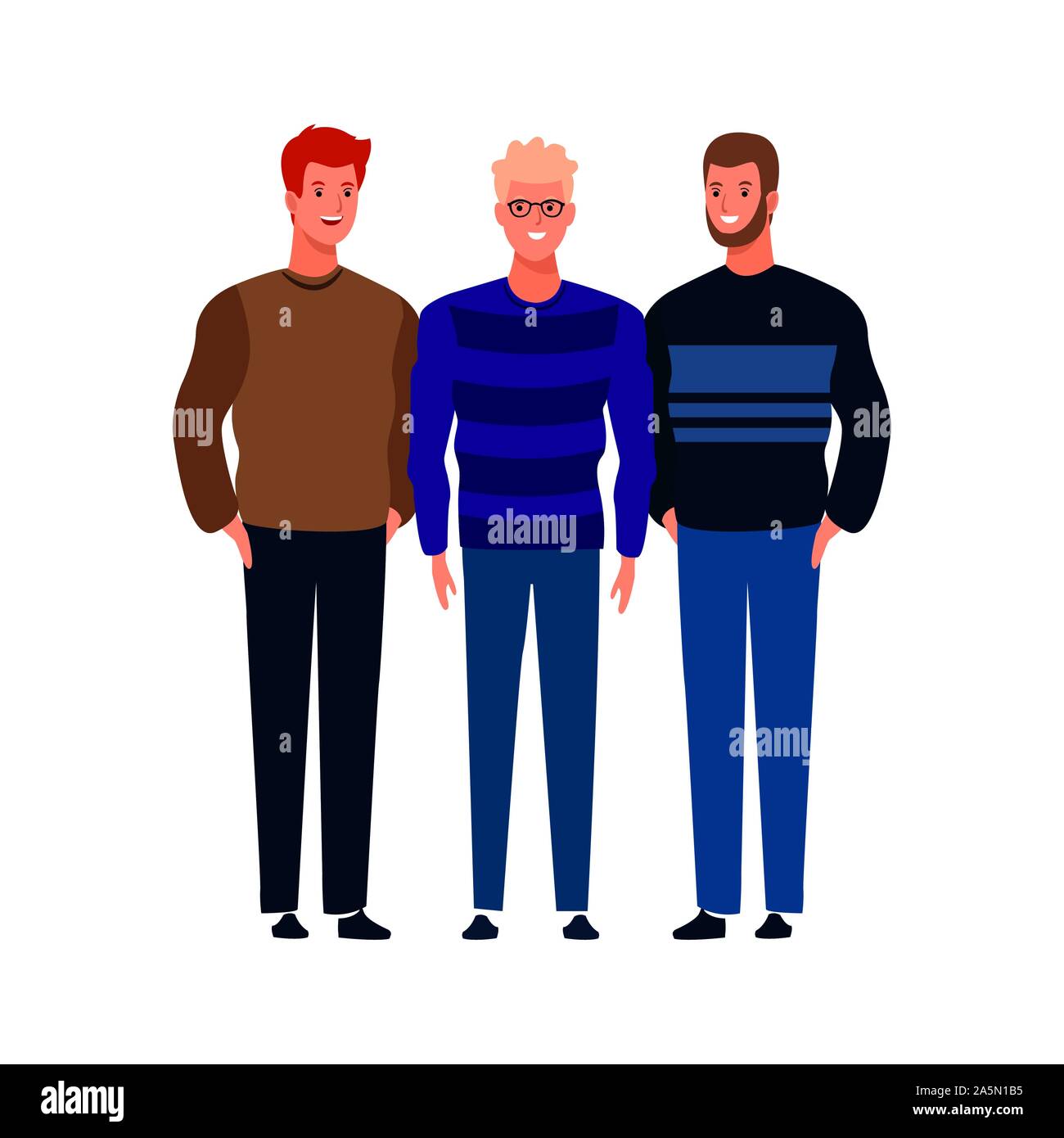 cartoon friends men icon, flat design Stock Vector Image & Art - Alamy