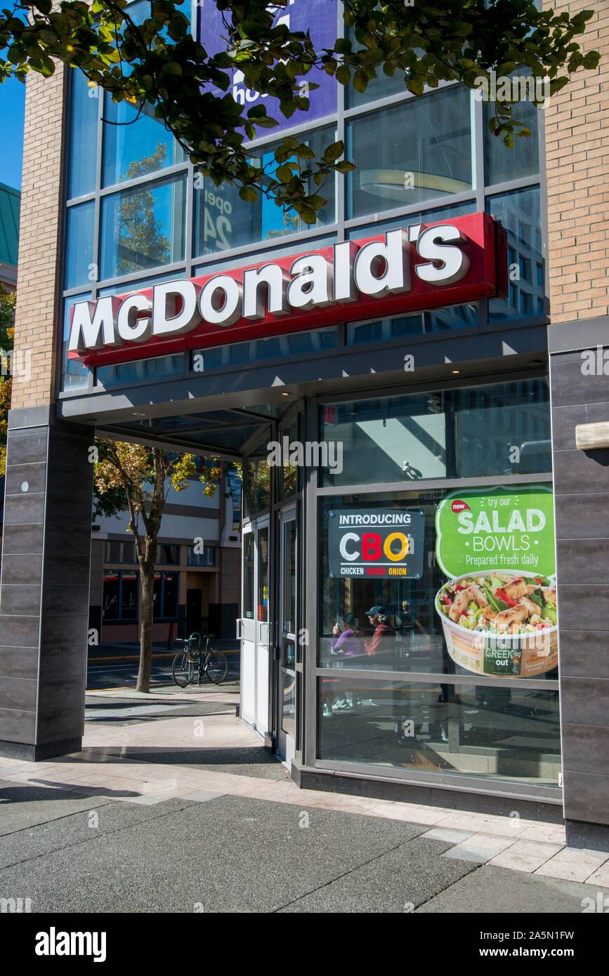 Vancouver; British Columbia; Canada. McDonald's fast food restaurant
