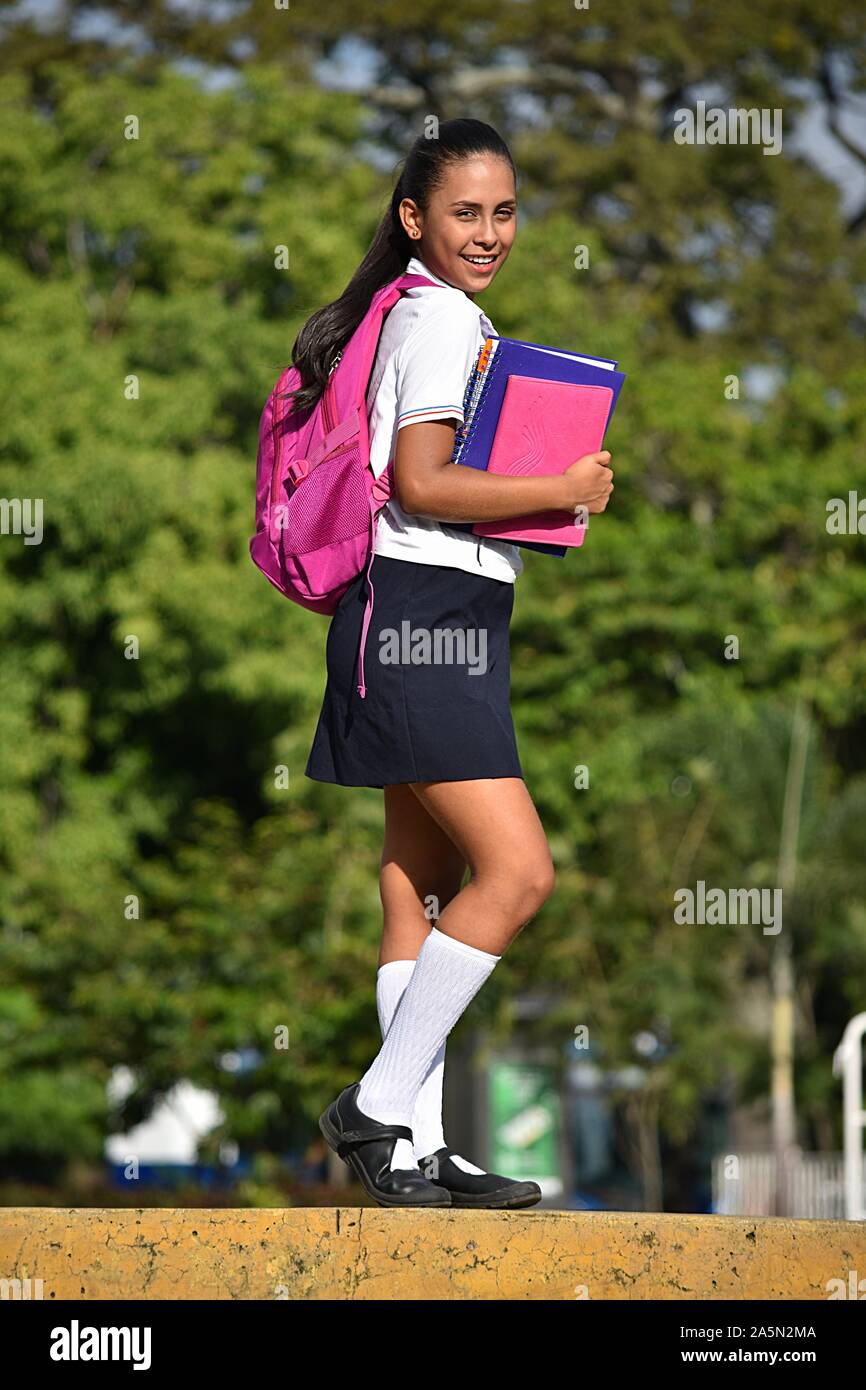 Female Student Standing In Park Stock Photo - Alamy