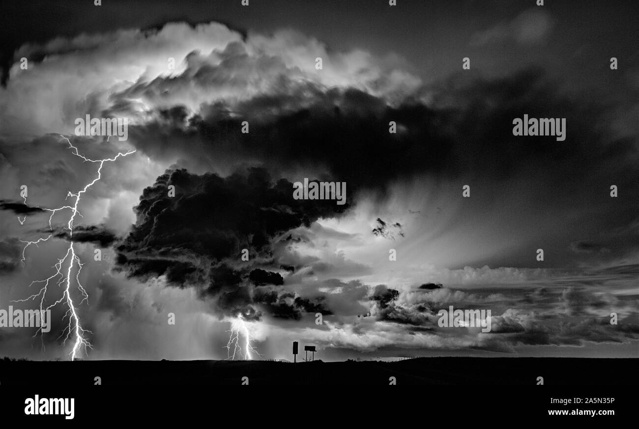 Severe lightning storm Black and White Stock Photos & Images - Alamy