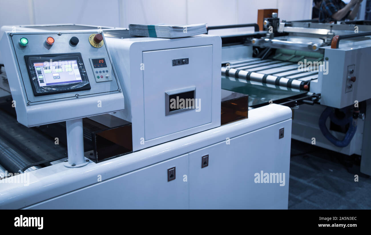 Modern printing machine for printing industry Stock Photo