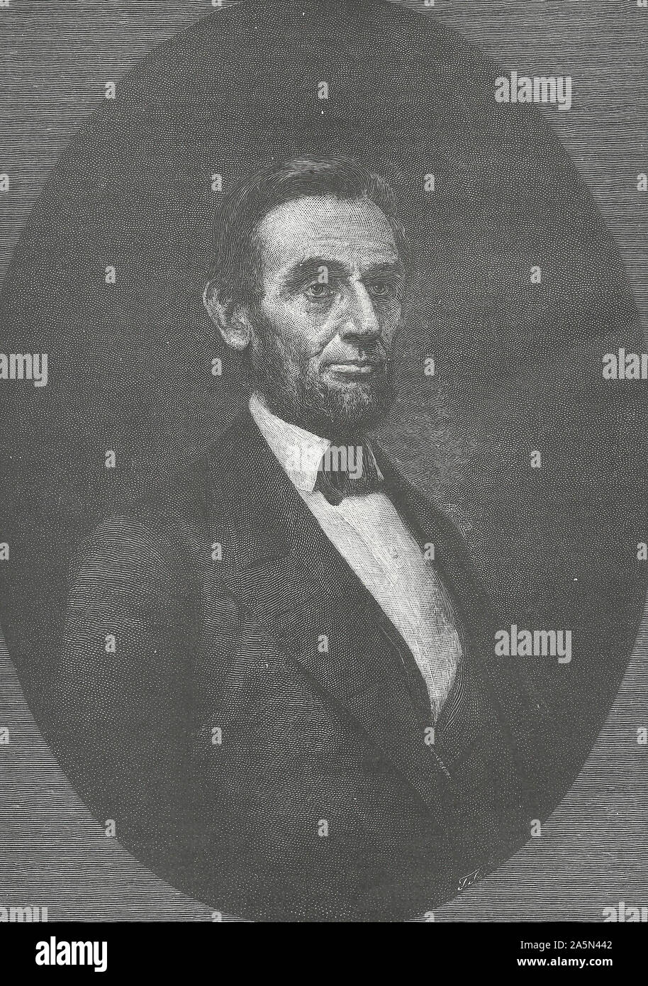 President Abraham Lincoln, January 26, 1861, in Springfield, Illinois Stock Photo