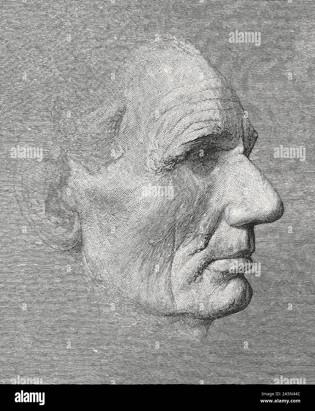 Life mask of Abraham Lincoln, April 1860 Stock Photo