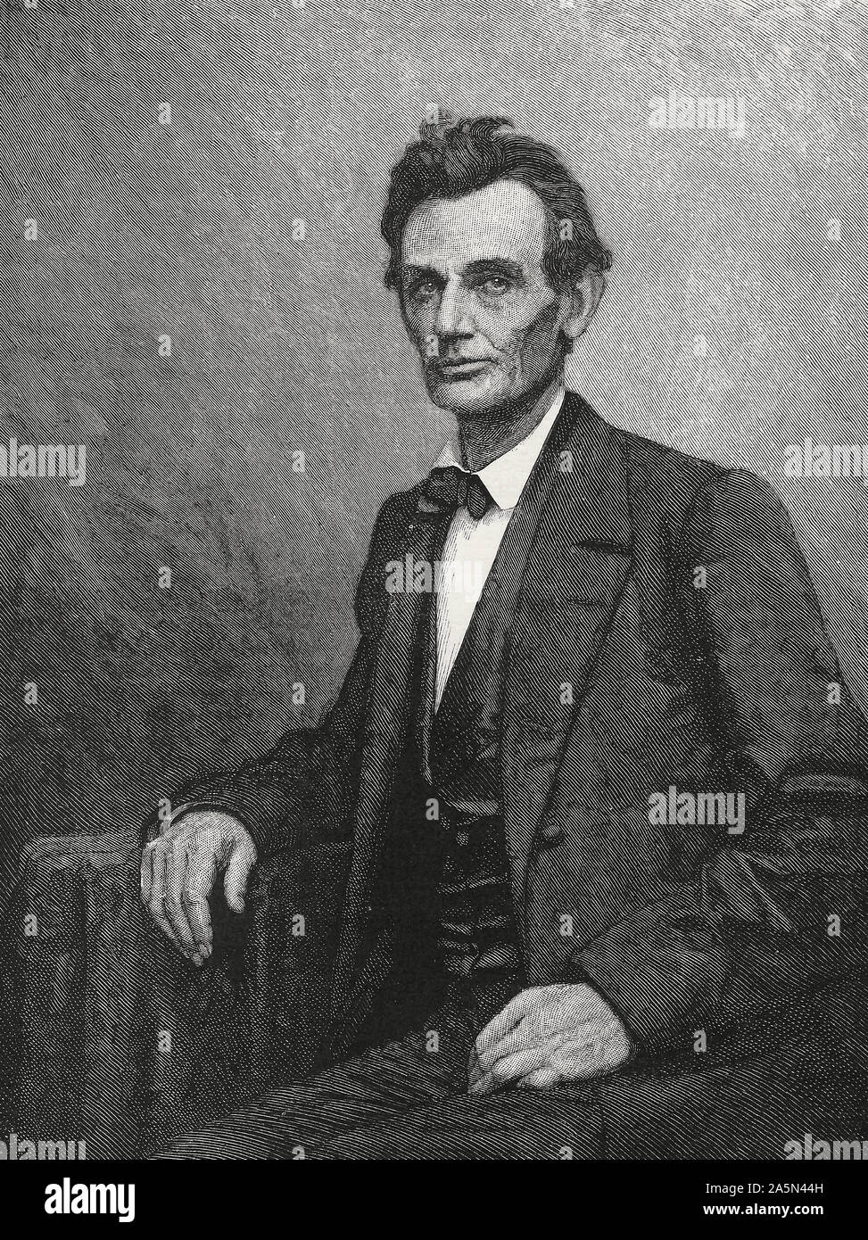 President Abraham Lincoln on the day after his nomination for President Stock Photo