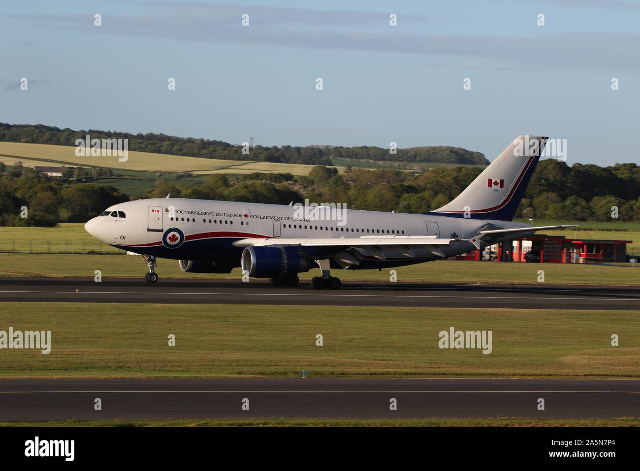 15001, an Airbus CC-150 Polaris operated by the Royal Canadian Air Force, at Prestwick International Airport in Ayrshire. Stock Photo