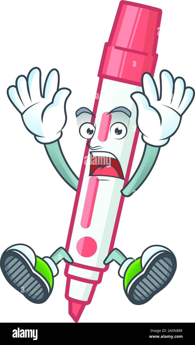 Successful icon red white board marker with mascot Stock Vector