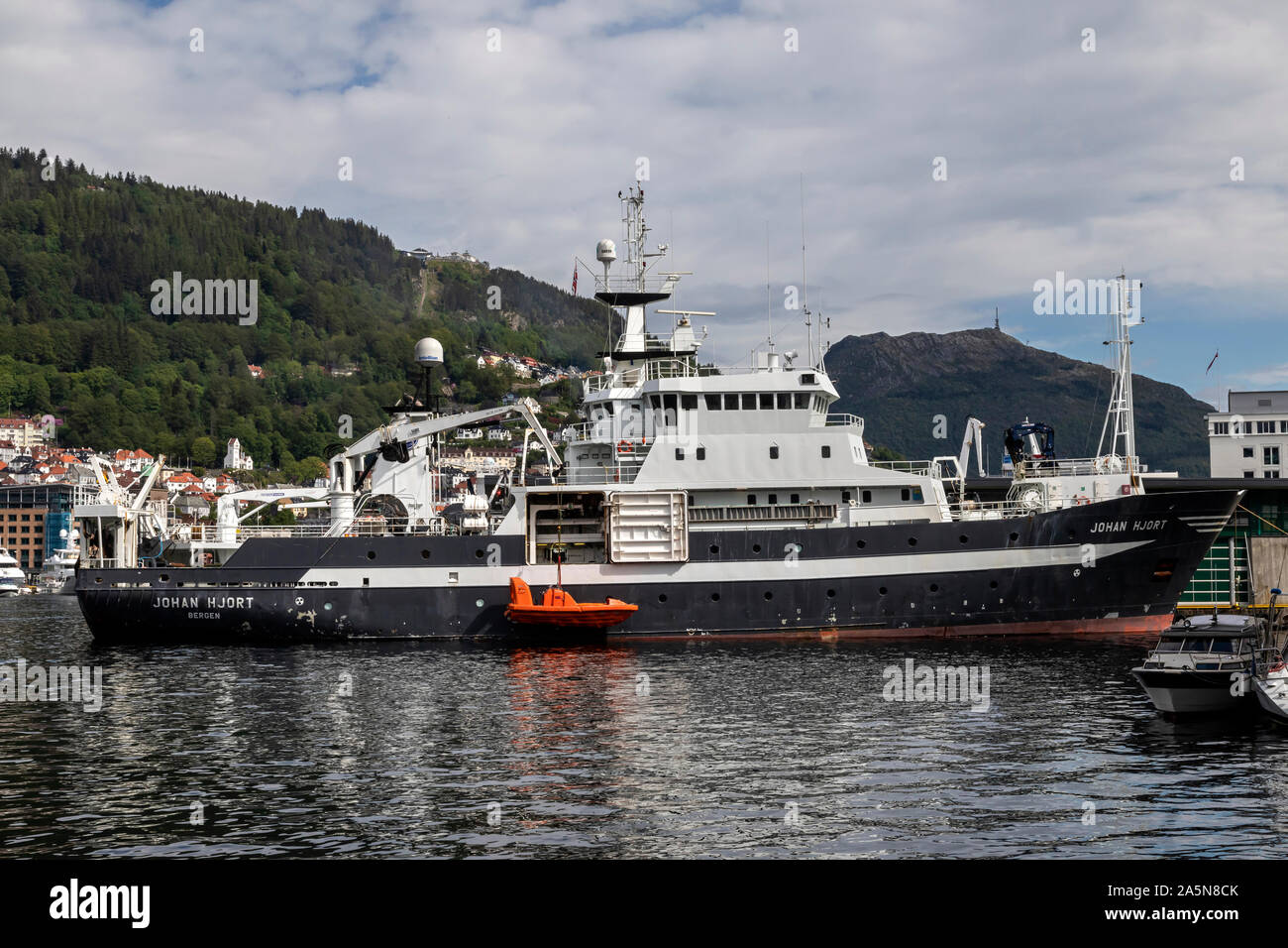 Fishery research and survey vessel Johan Hjort in the port of Bergen