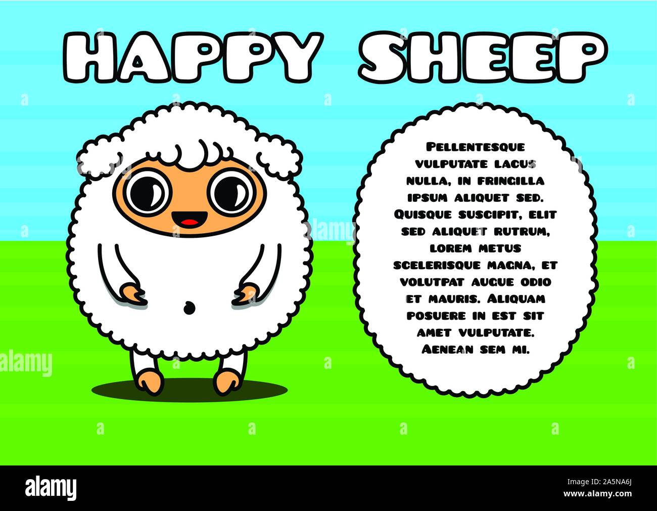 Kawaii card with sheep character Stock Vector Image & Art - Alamy