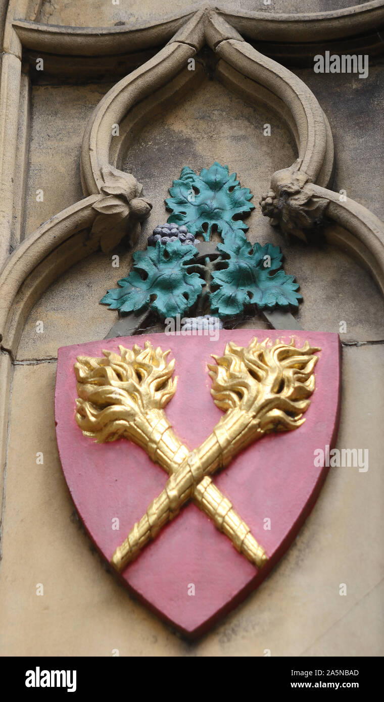 detail of crossed torches symbolising eternal life on the Martyrs