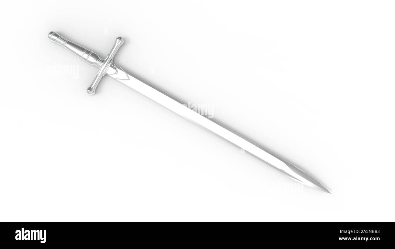 3d rendering of a ancient sword isolated on white background Stock Photo