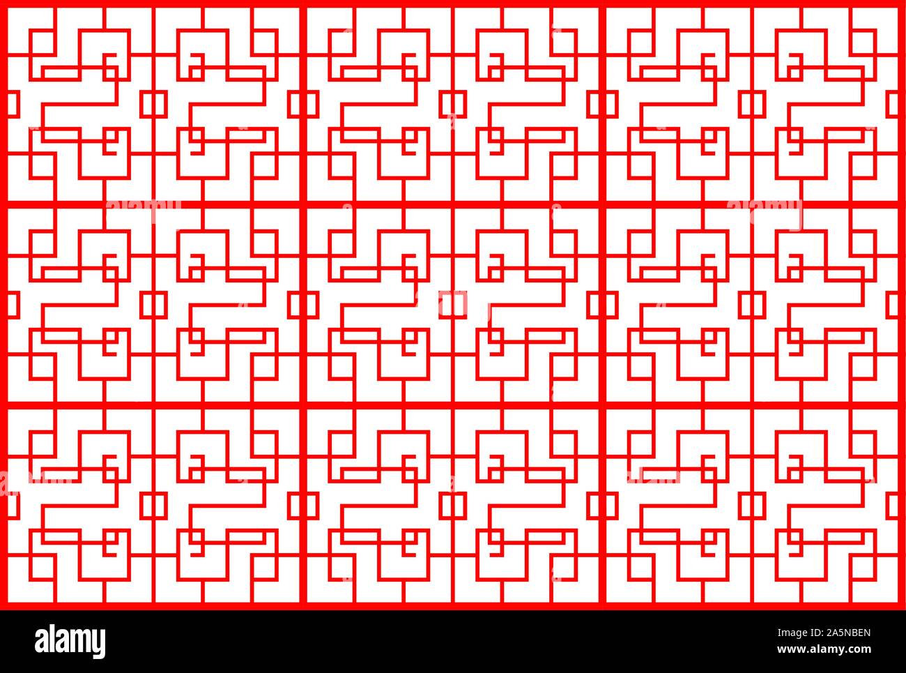 seamless red chinese patter backdrop on white background, vector Stock Vector