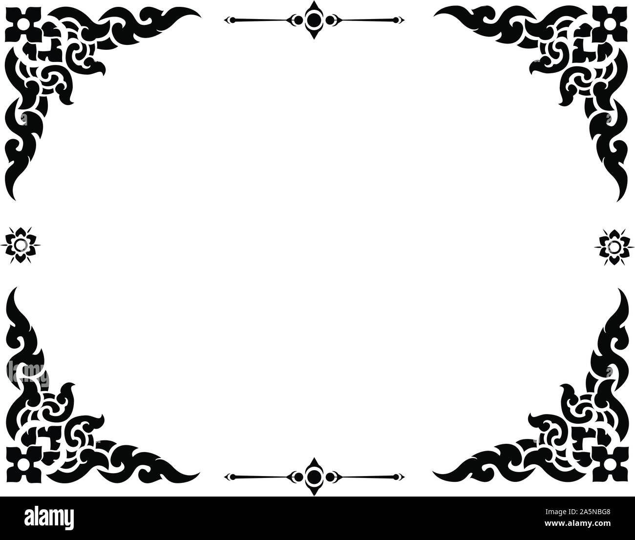 Thai corner frame, black vector Stock Vector Image & Art - Alamy