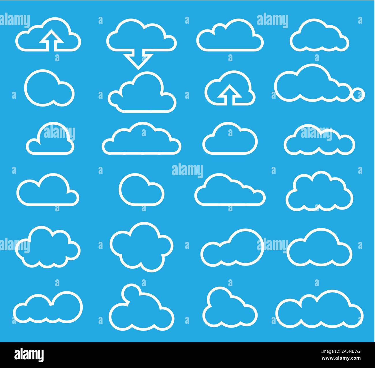 weather clouds icon set, line vector Stock Vector Image & Art - Alamy