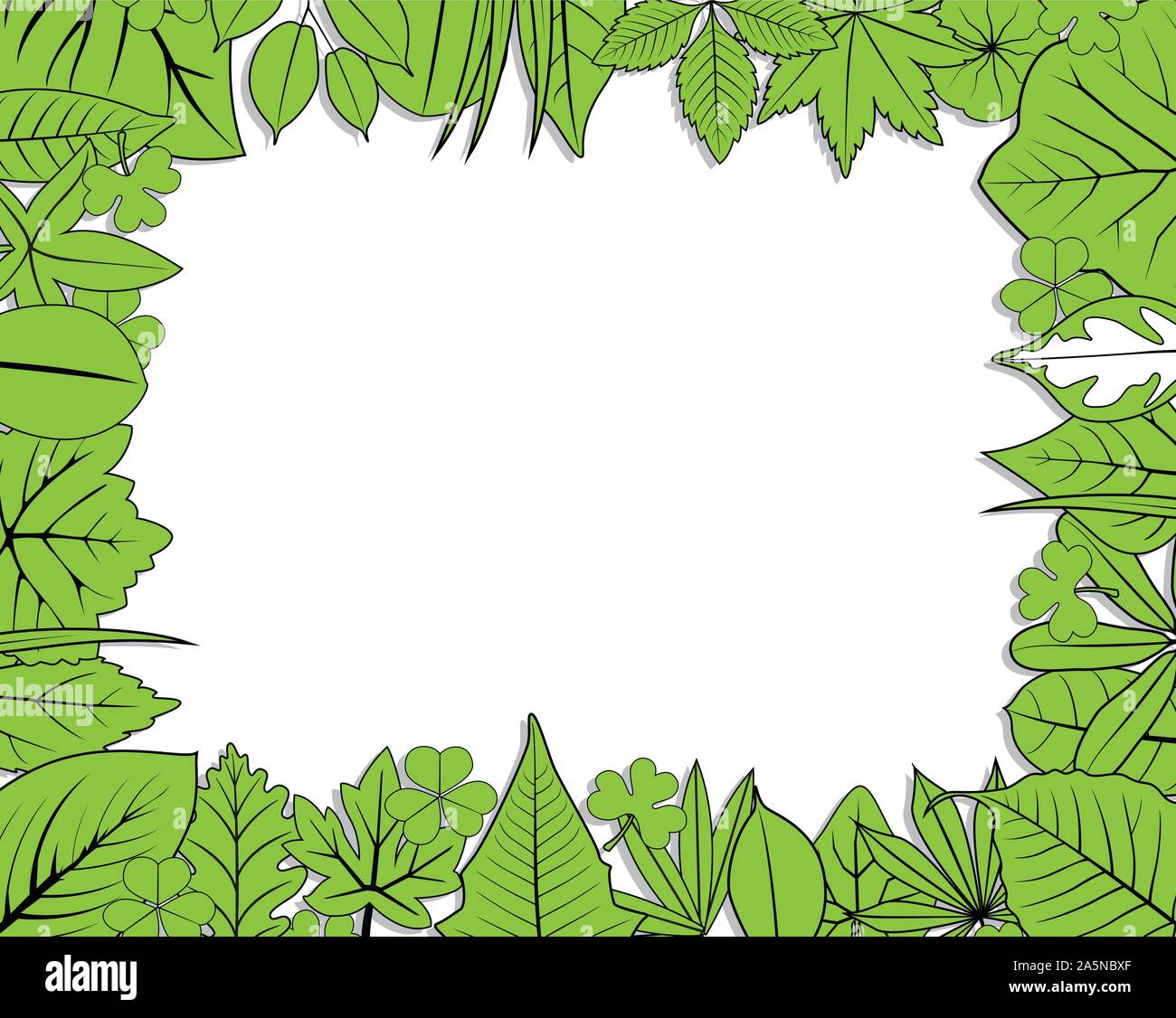 green leaves frame vector, illustration Stock Vector Image & Art - Alamy