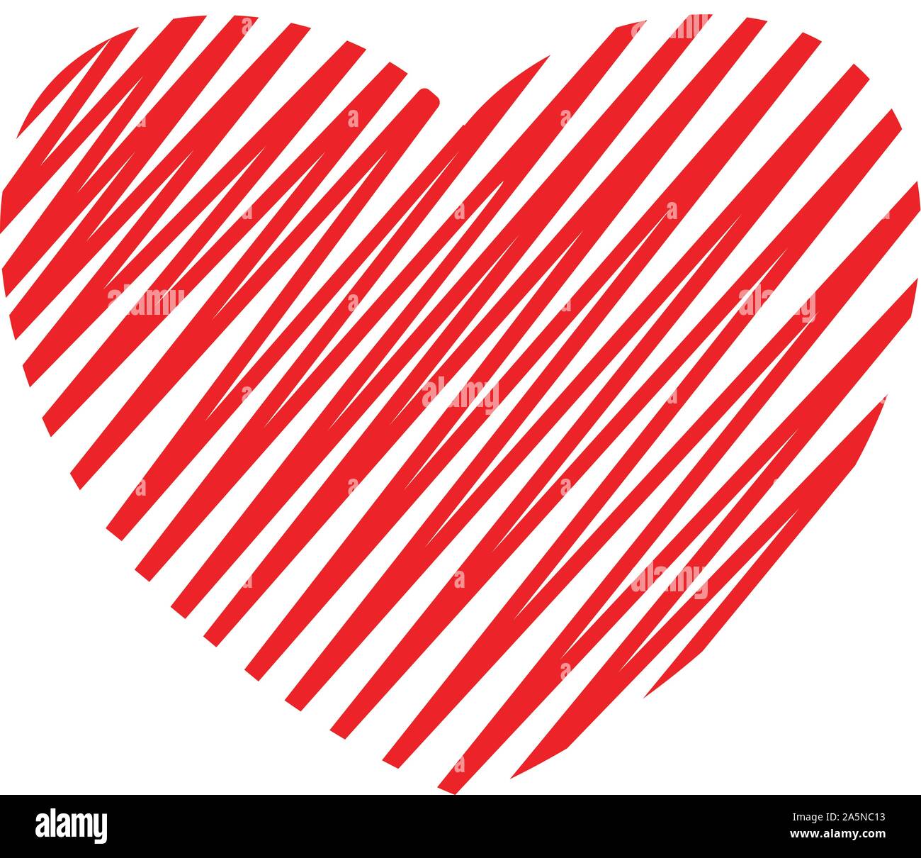 hand draw and sketch red heart illustration set, vector design, love ...