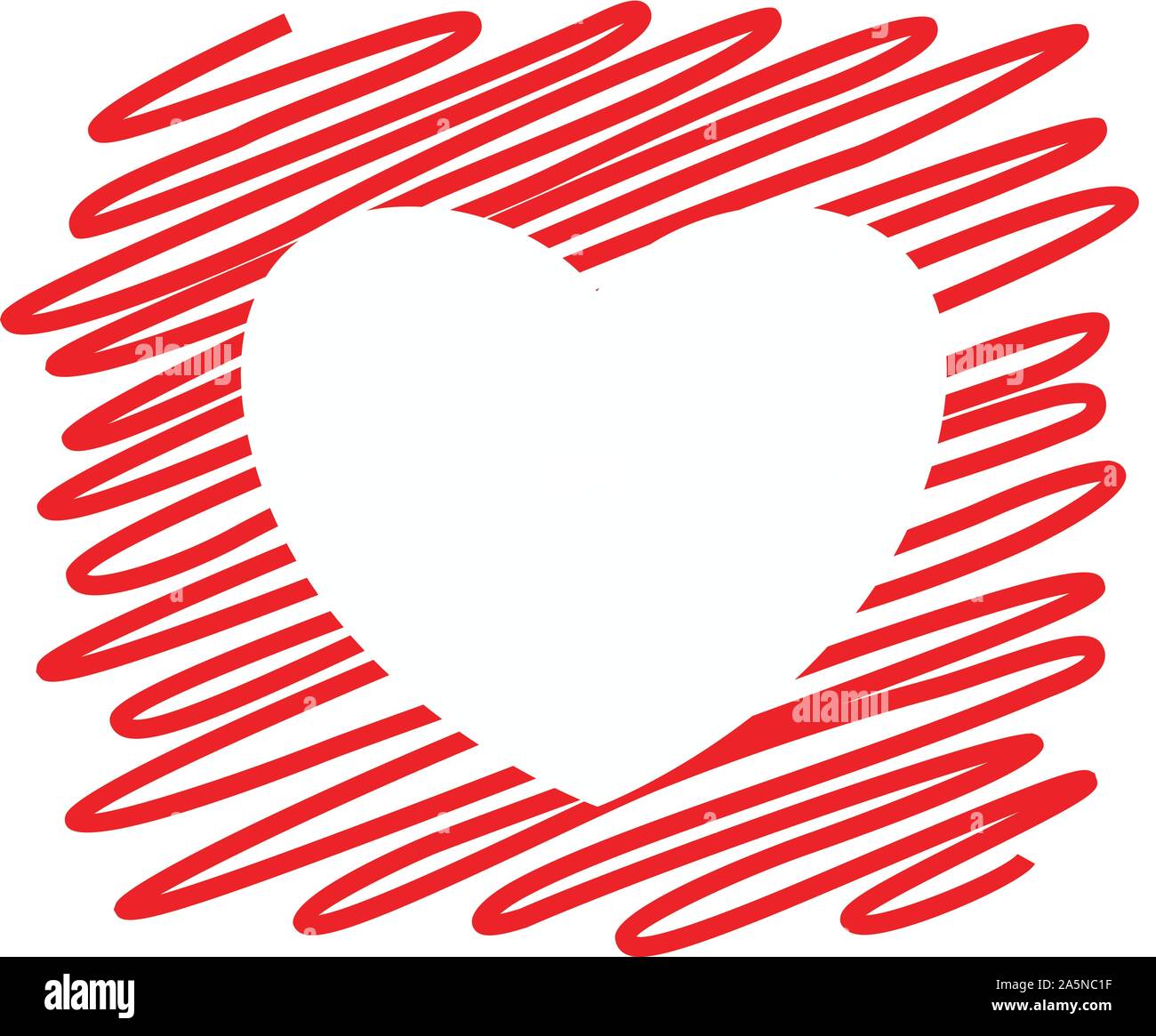 hand draw and sketch red heart illustration set, vector design, love ...
