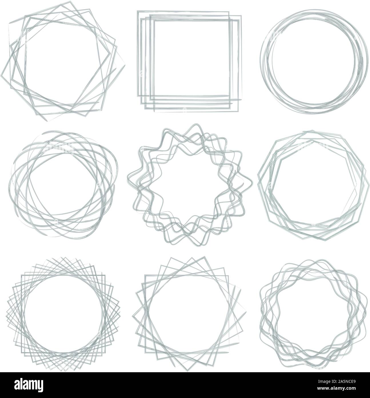 line shape art frame set, brush vector Stock Vector Image & Art - Alamy
