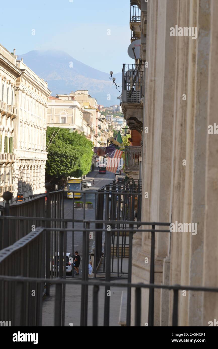 Street scenes of Catania, Sicily in Italy Stock Photo