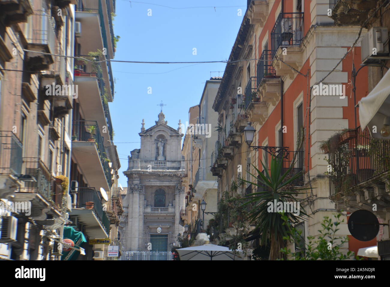 Baroque buildings in Catania, Sicily in Italy. Stock Photo