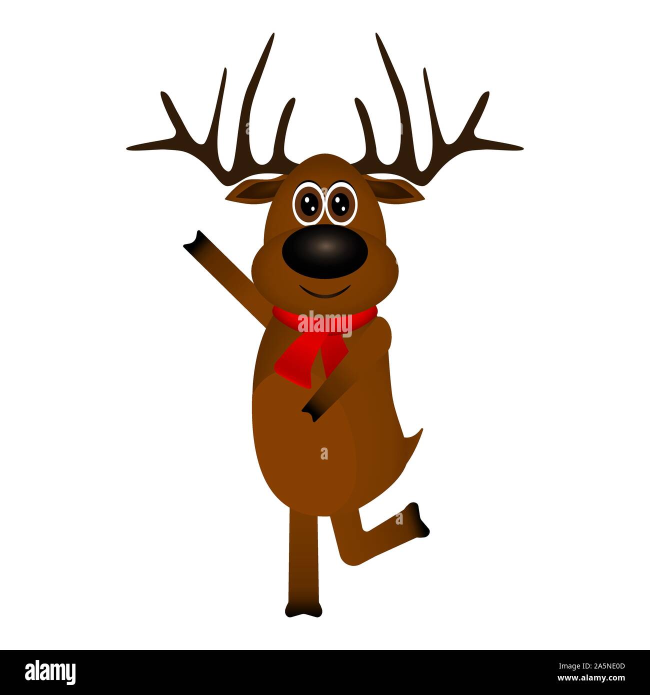 Funny reindeer in a scarf for christmas smiling Stock Vector Image ...
