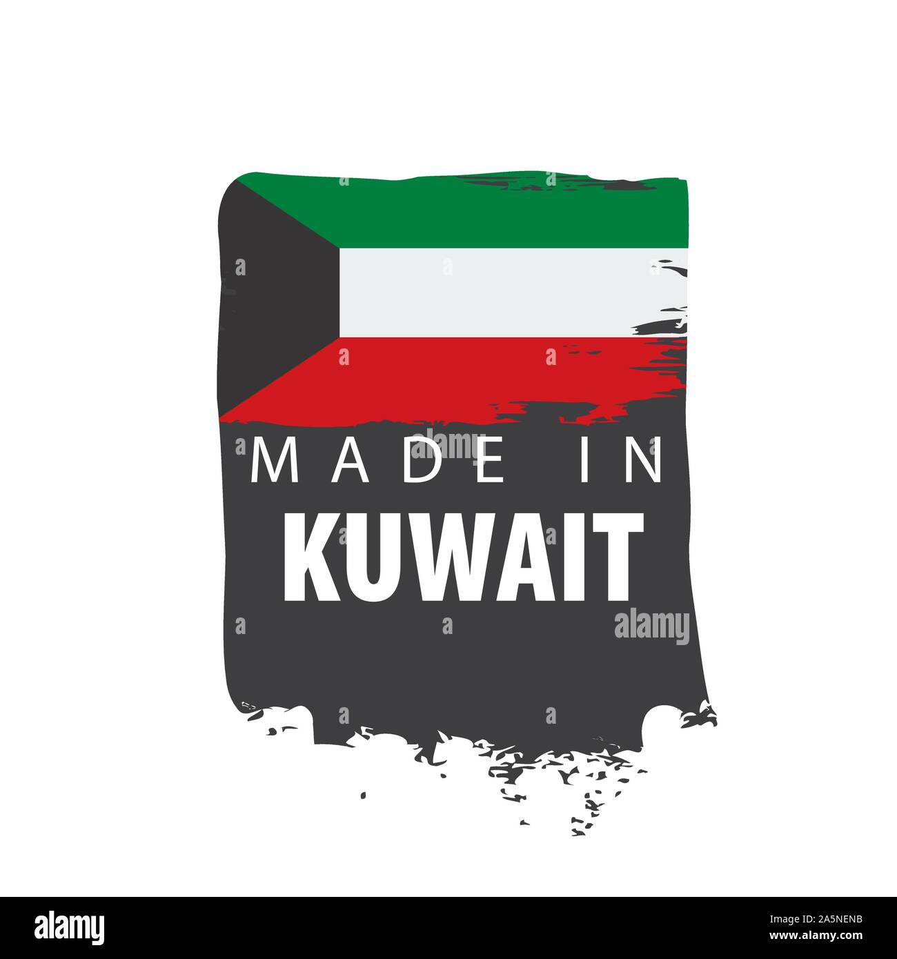 Kuwait flag, vector illustration on a white background Stock Vector ...