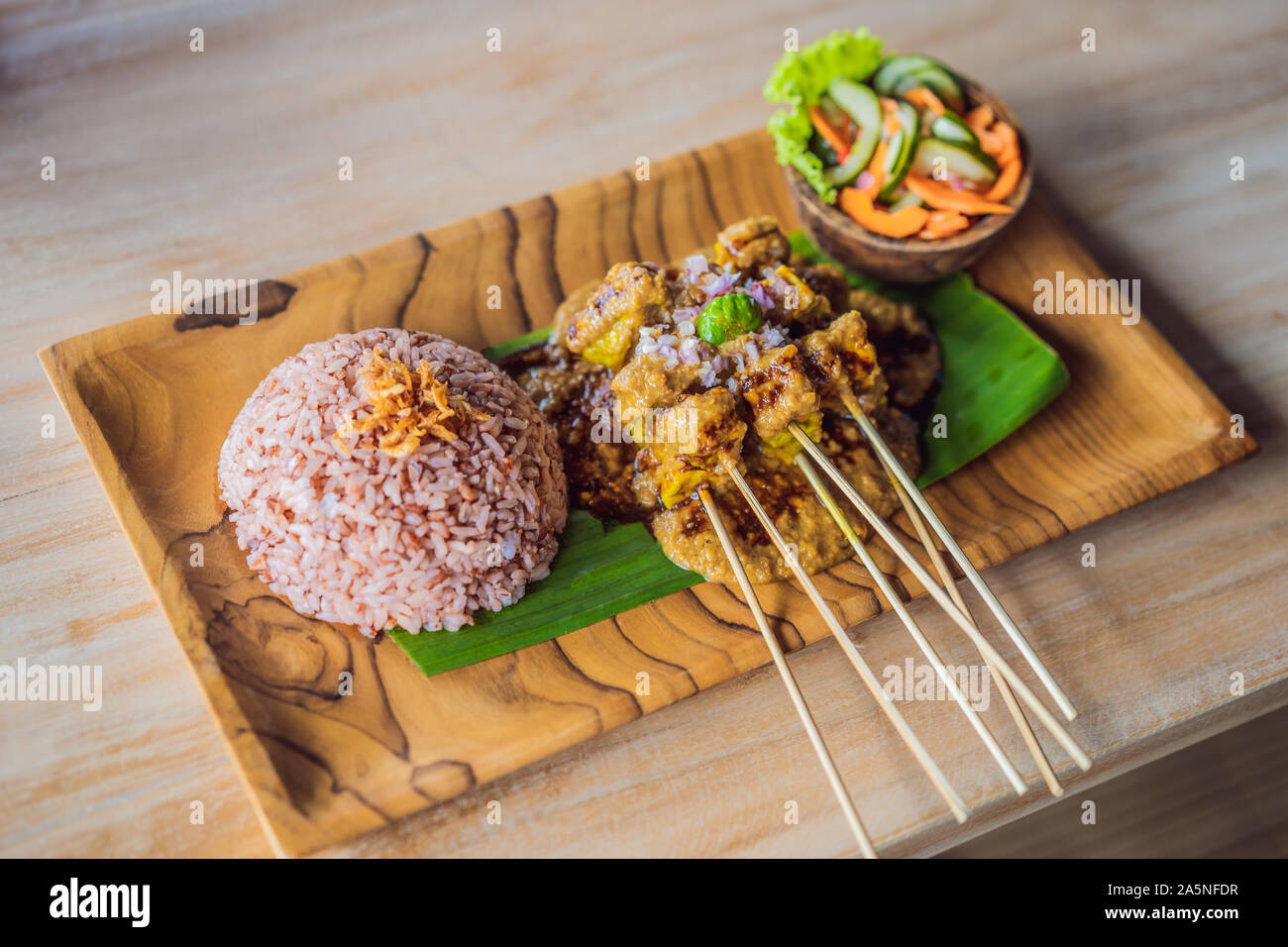 Indonesian lunch set menu, rice, vegetables, tempe Stock Photo - Alamy