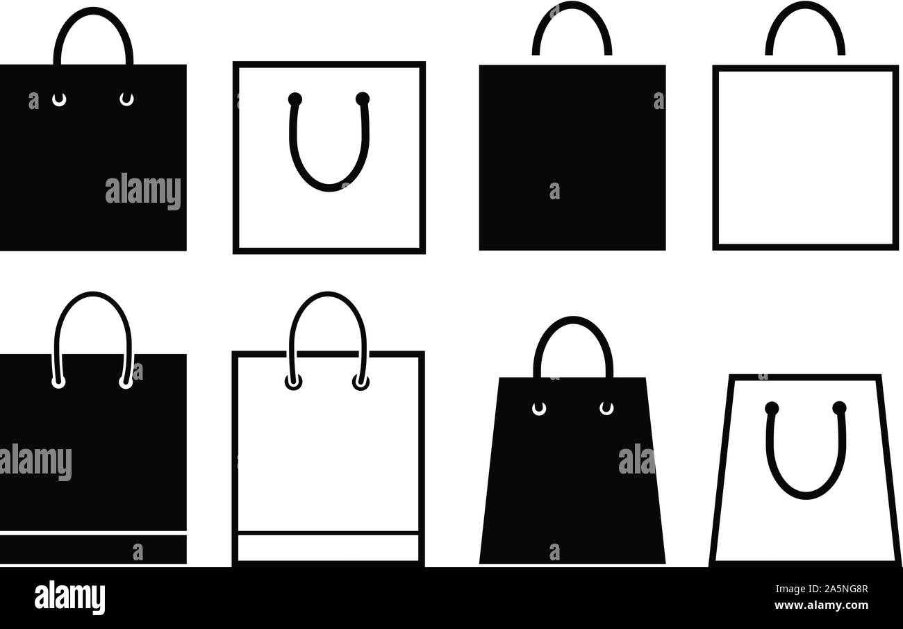 shopping bag icon set, simple style vector Stock Vector Image & Art - Alamy