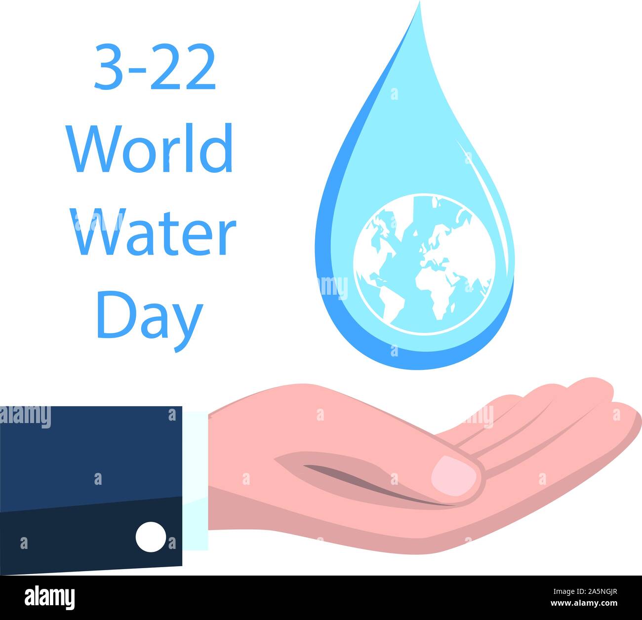 world water day with hand holding drop Stock Vector Image & Art - Alamy