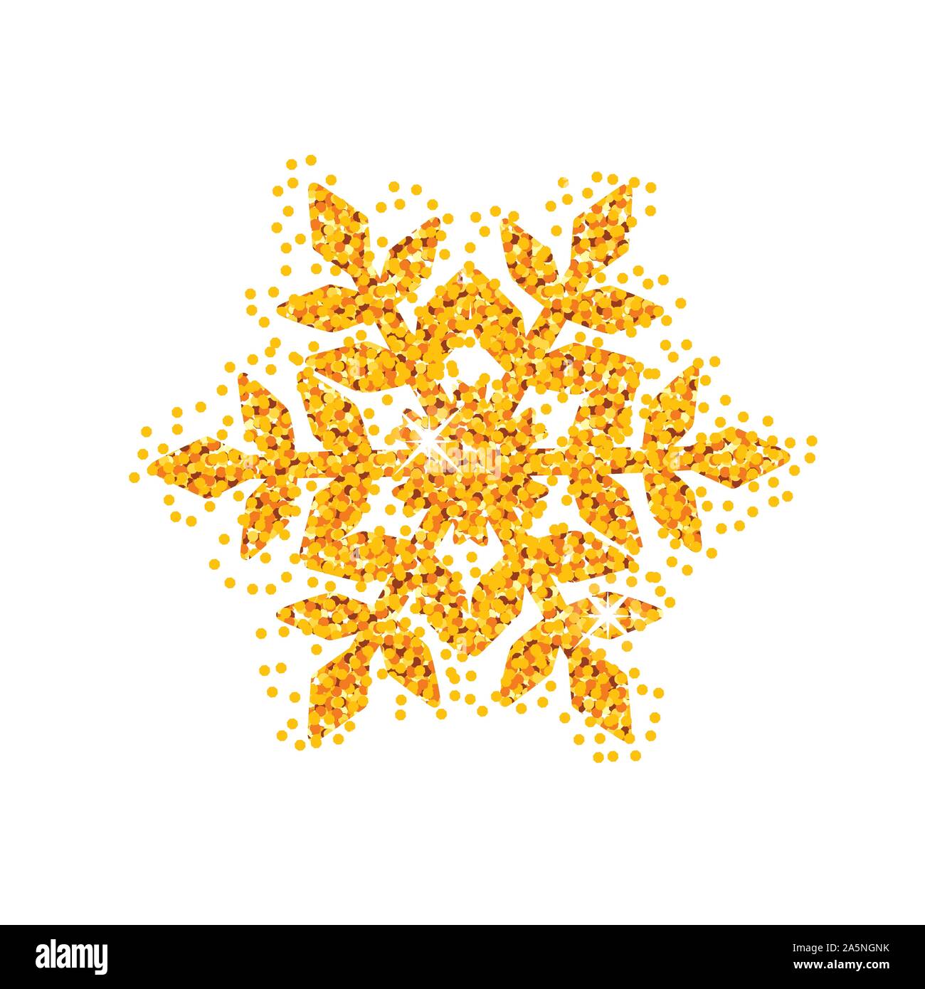 Christmas golden snowflake glitter pattern white background vector