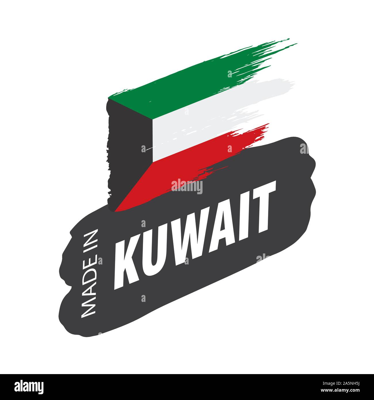 Kuwait flag, vector illustration on a white background Stock Vector ...