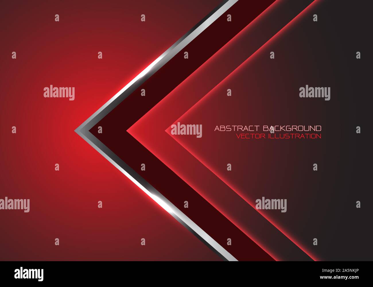 Abstract silver black arrow speed direction on red dark blank space ...